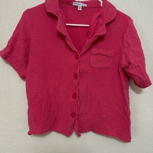 Sincerely Jules Vibrant Pink Short Sleeve Shirt and short set